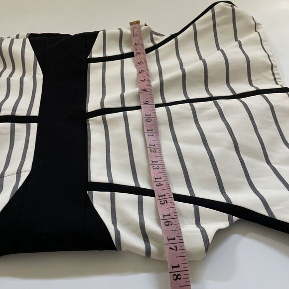 Karen Millen Pencil Dress Unique‎ Folded Neckline Striped Business Workwear 10 - Picture 7 of 13